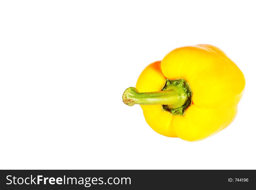 Yellow pepper on white background