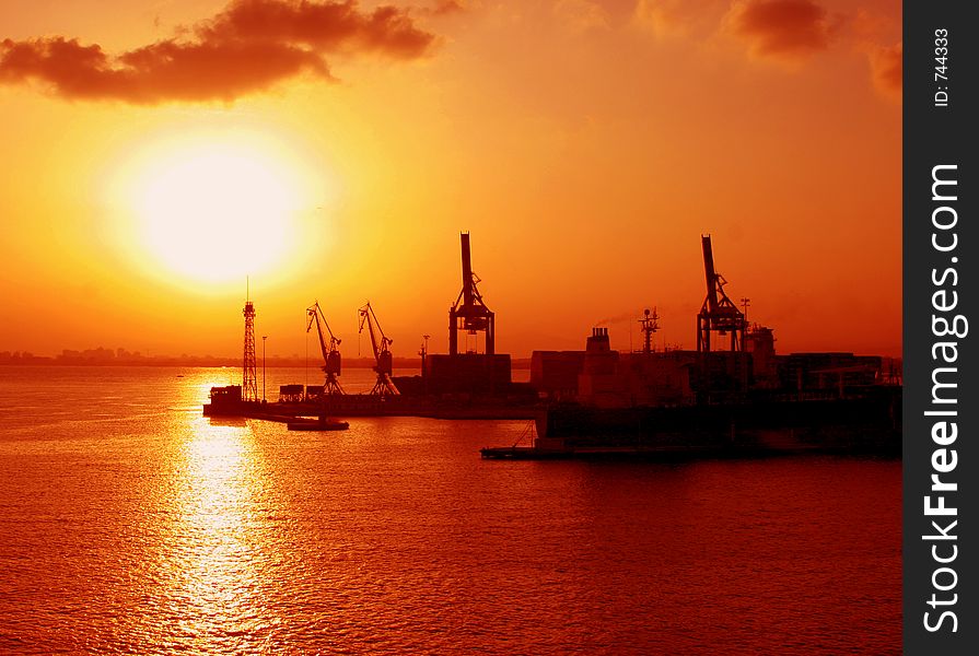 Harbor At Sunset