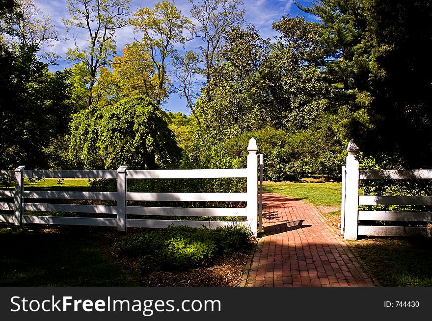 White Fence Gate