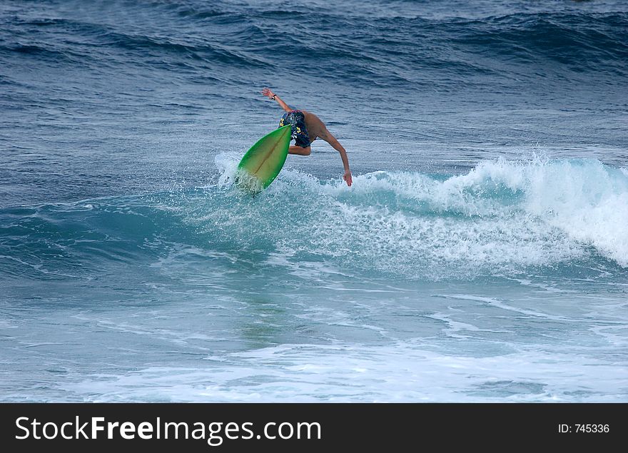 Surfer Hits The Lip