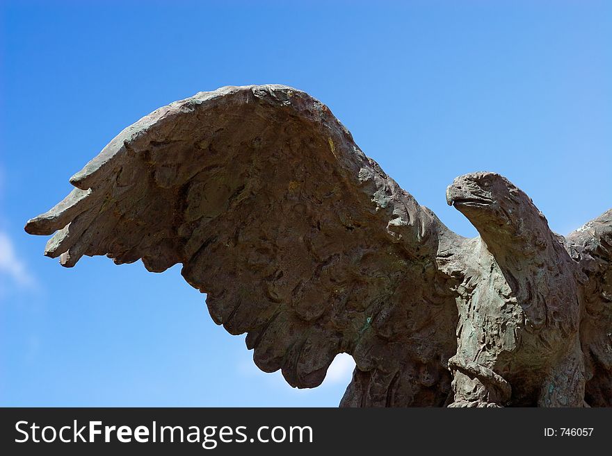 Stone imprisoned eagle. Stone imprisoned eagle