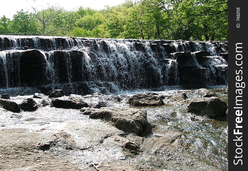 Waterfall length view from closeup. Waterfall length view from closeup