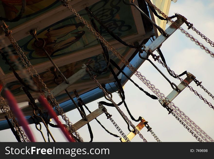 Swings from a carousel