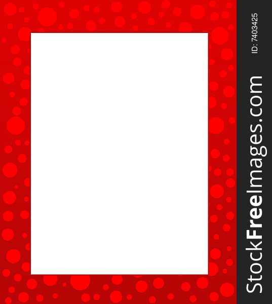 Funky red dots / red polka dots border / frame