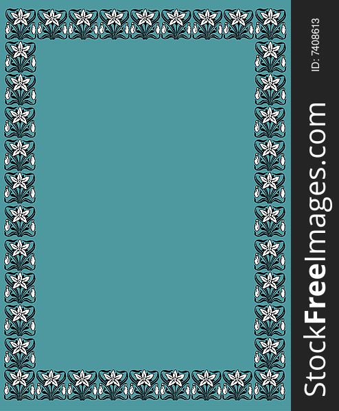 A blue floral border with space for text or copy.