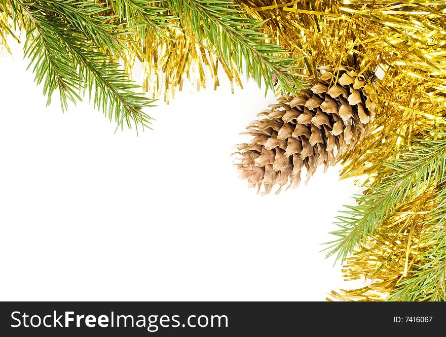 Christmas frame with pine cone