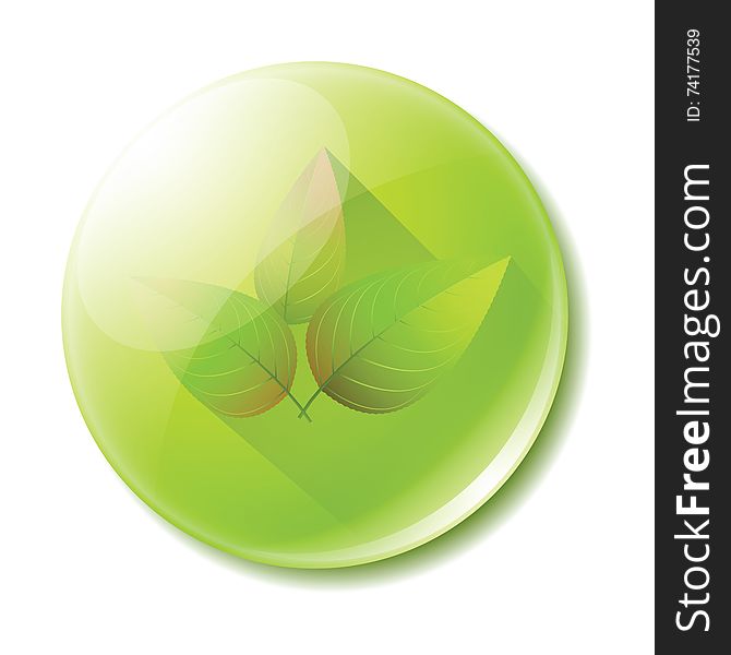 The green leaves crystal icon for work art