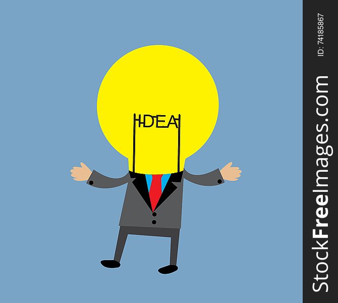 Bulb head businessman, business concept