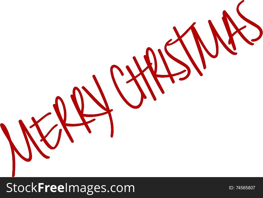 Merry Christmas writen in English written on a white Background