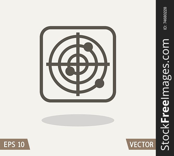 Target crosshair icon symbol isolated on light background. Vector illustration for web, packing design and commercial use.