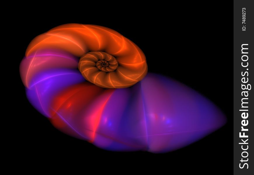 Computer generated 3D image of fractal spiral. Computer generated 3D image of fractal spiral