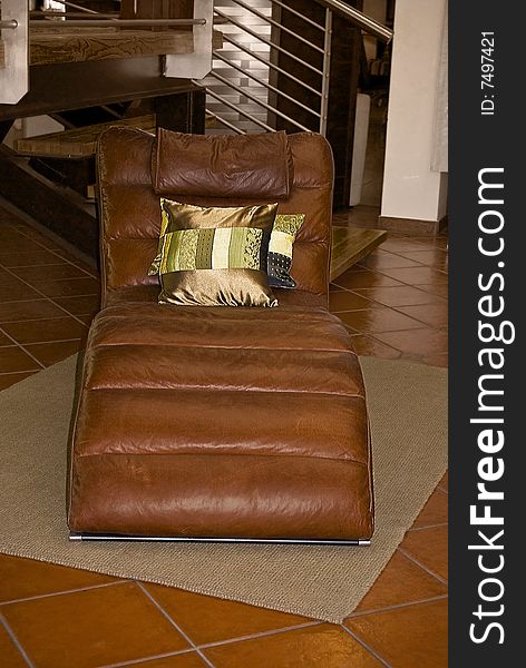 A soft comfortable leather recliner. The perfect place to take rest.