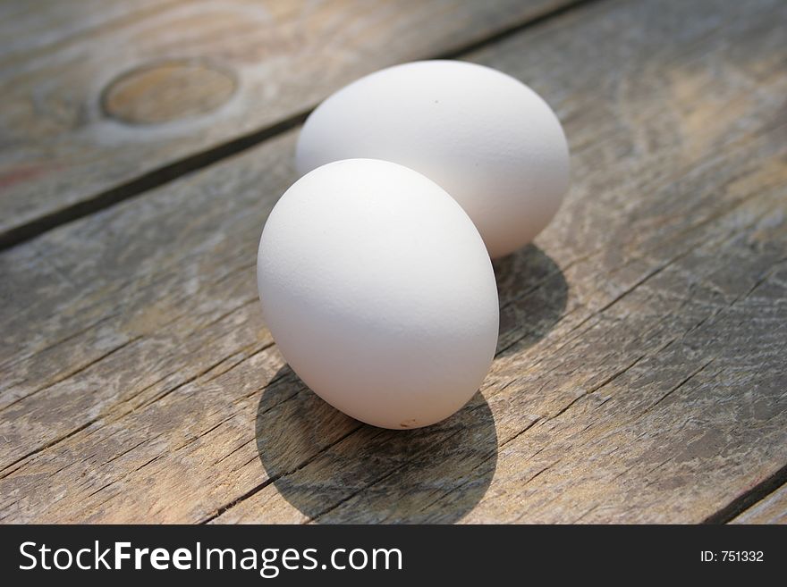 Two white eggs. Two white eggs