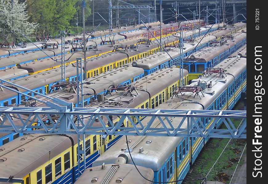 Trains at railway. Trains at railway