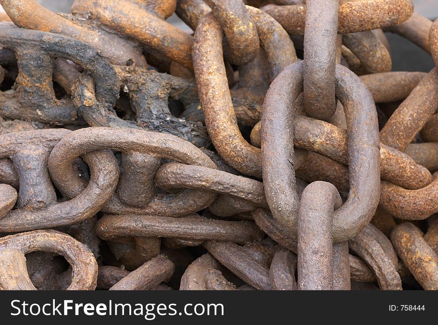 Old rusty chain. Old rusty chain