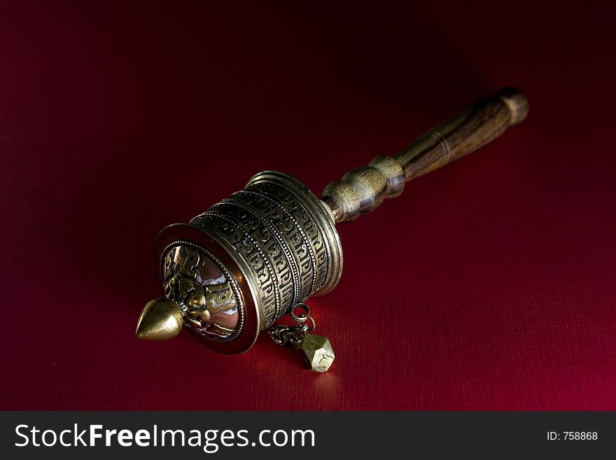 Tibetian manual prayer wheel.