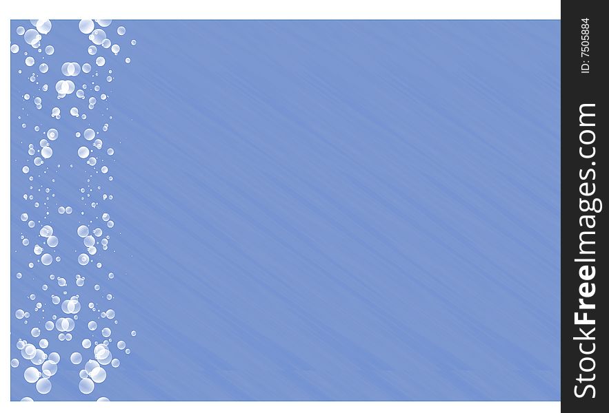 Blue texturized background with bubbles on the left side. Vector picture. Blue texturized background with bubbles on the left side. Vector picture