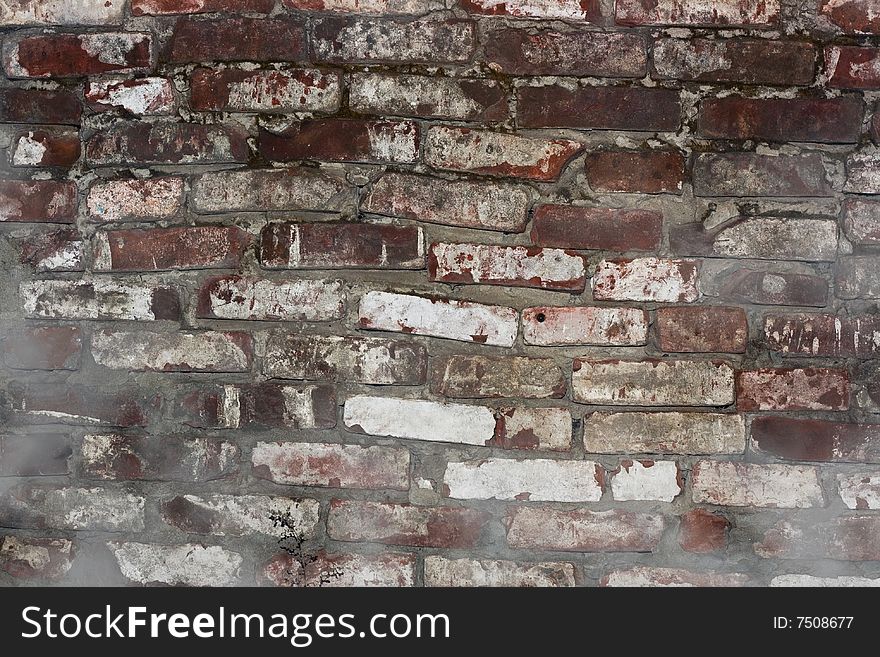 Grunge brick wall texture close-up