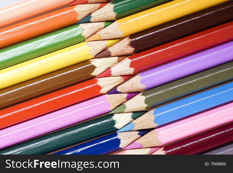 Heap of color pencils closeup. Heap of color pencils closeup