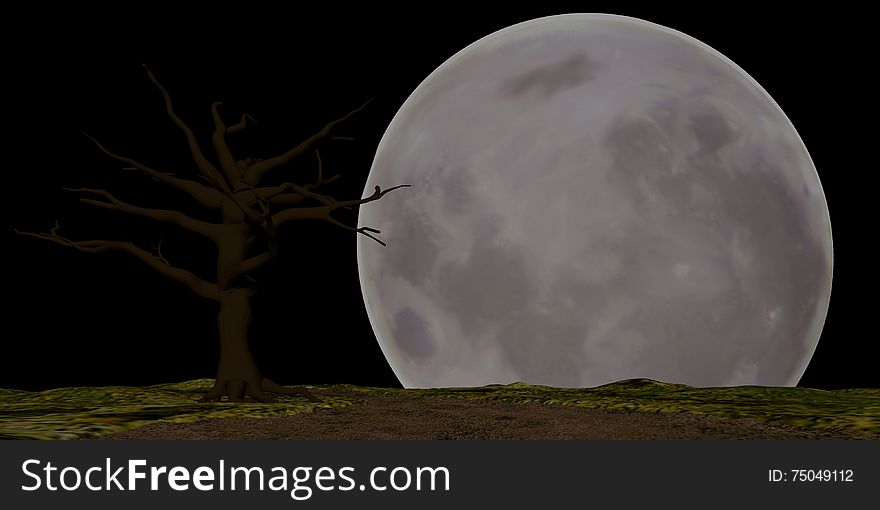 Spooky Halloween Moon background scene.
