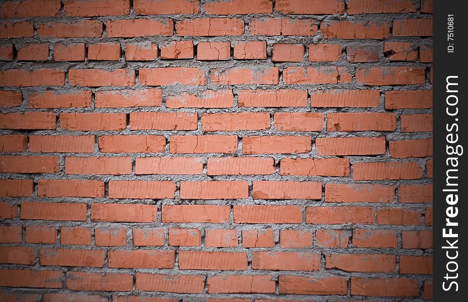 Grunge brick wall texture close-up