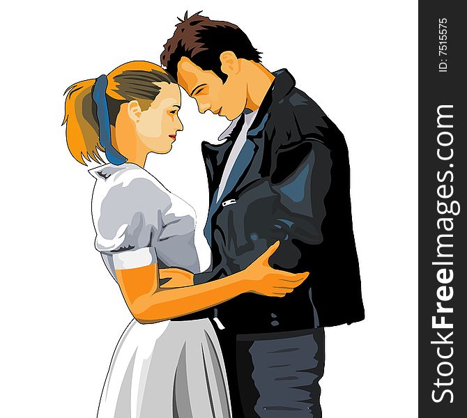 Man and woman together. Vector illustration