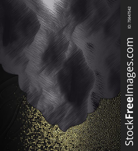 Abstract black background with adornment. Template for design. copy space for ad brochure or announcement invitation.