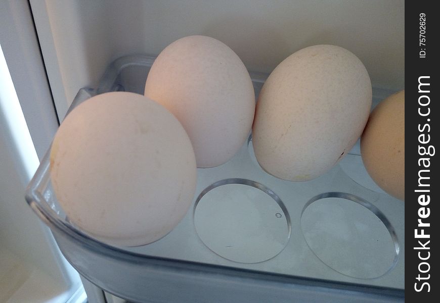 Four eggs in the fridge