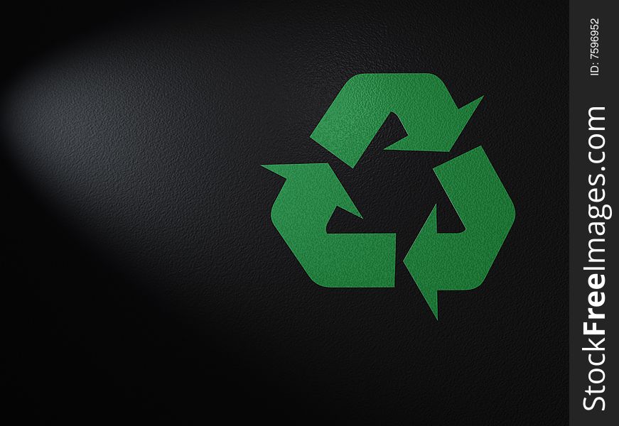 Recycle icon illustration on black background