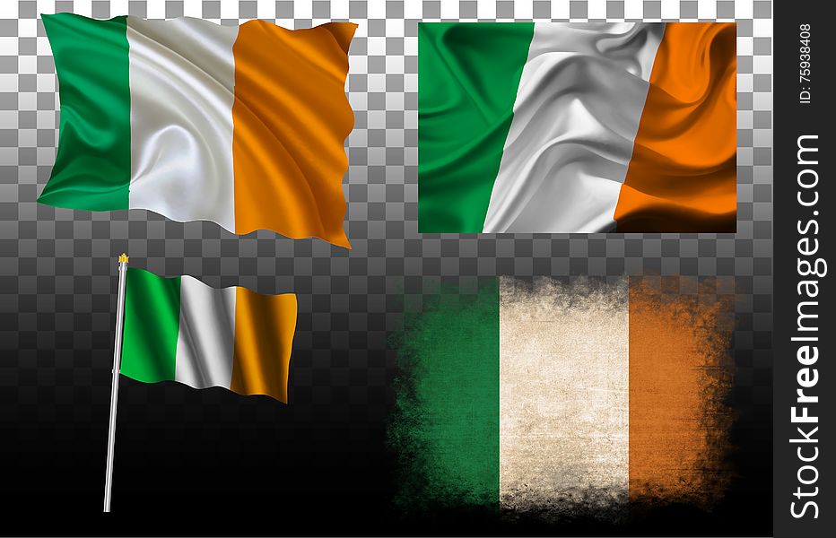 Set of 4 flags of the Ireland