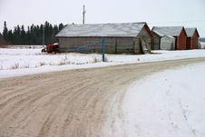 Snowy Old Farm Buildings Stock Image Snowy Old Farm Buildings Stock Image