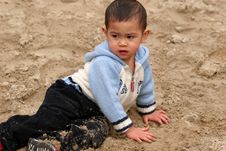 Child In Sand Royalty Free Stock Image Child In Sand Royalty Free Stock Image