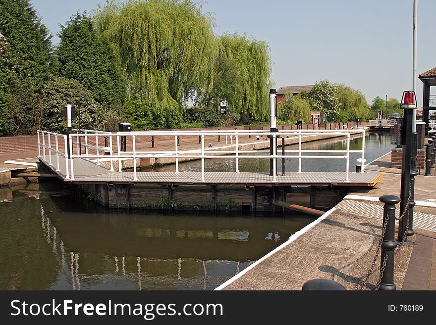 Lock at Newark on the River Trent in England. Lock at Newark on the River Trent in England