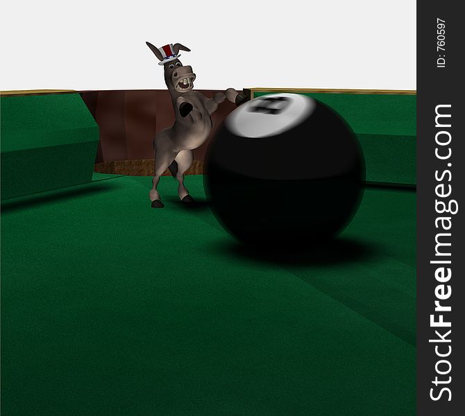 Democrats (represented by a donkey) behind the 8 ball. Democrats (represented by a donkey) behind the 8 ball.