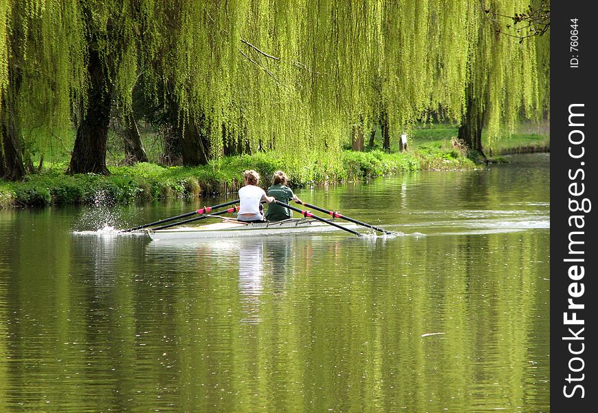 Going for a row on the river. Going for a row on the river