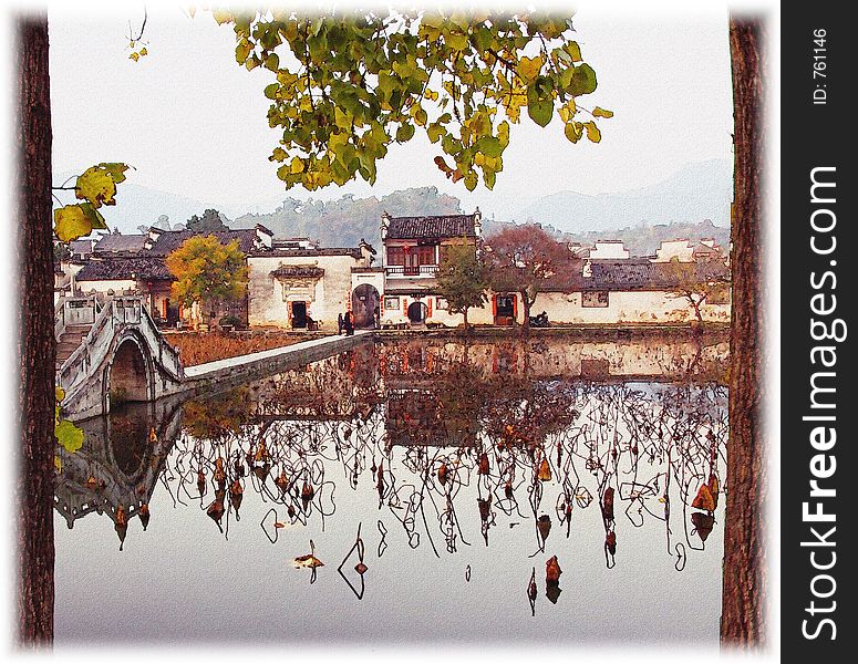 Hongcun (Hong Village) located in southern Anhui Province, China. It flourished during the Ming and Qing dynasties (from the 14th to the 19th centuries), when merchants from southern Anhui dominated Chinese trade. Most of the existing structures in the village were constructed during that period. In November 2000, Hongcun was designated a world cultural heritage site by UNESCO: The town becomes popular not only among tourists, but also art students and movie makers. Several scenes from the movie Crouching Tiger Hidden Dragon were shot here. Hongcun (Hong Village) located in southern Anhui Province, China. It flourished during the Ming and Qing dynasties (from the 14th to the 19th centuries), when merchants from southern Anhui dominated Chinese trade. Most of the existing structures in the village were constructed during that period. In November 2000, Hongcun was designated a world cultural heritage site by UNESCO: The town becomes popular not only among tourists, but also art students and movie makers. Several scenes from the movie Crouching Tiger Hidden Dragon were shot here.