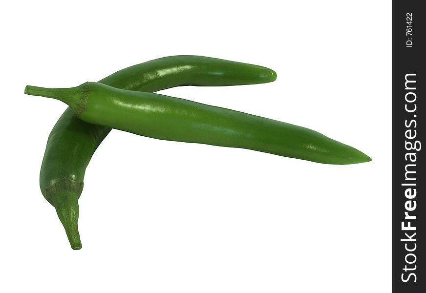 Green paprika on a white backgroung. Green paprika on a white backgroung