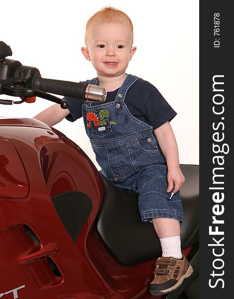 Little redhead on motorcycle. Little redhead on motorcycle