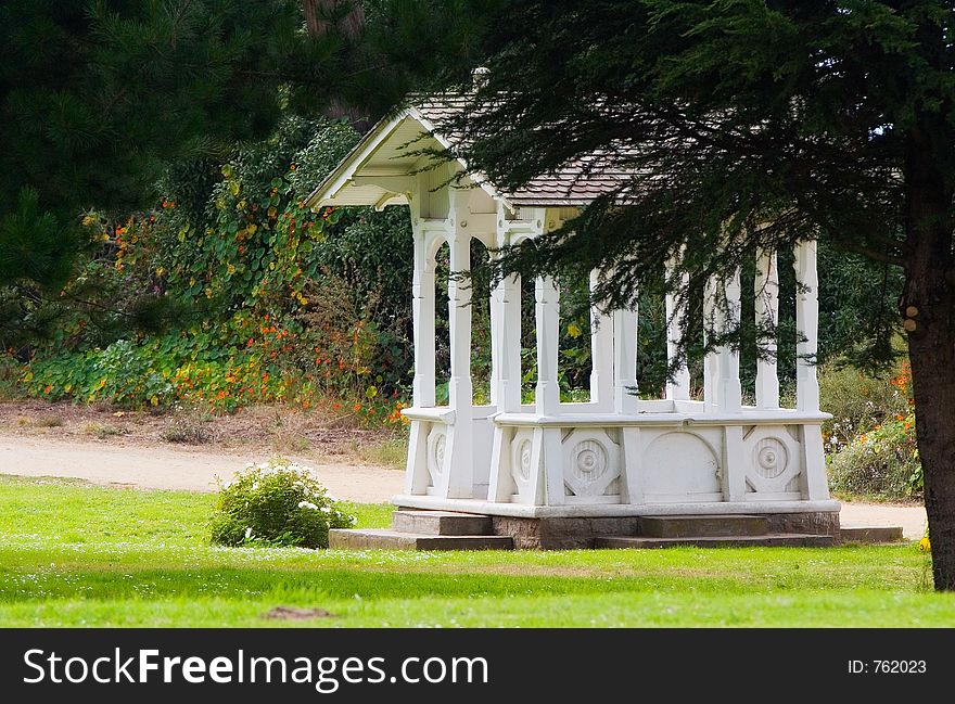 White pavilion at a park, San Francisco