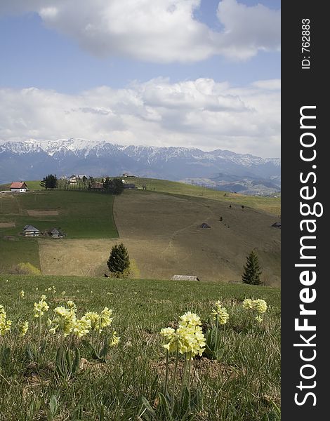 Spring Mountain Landscape, good calendar page for spring time