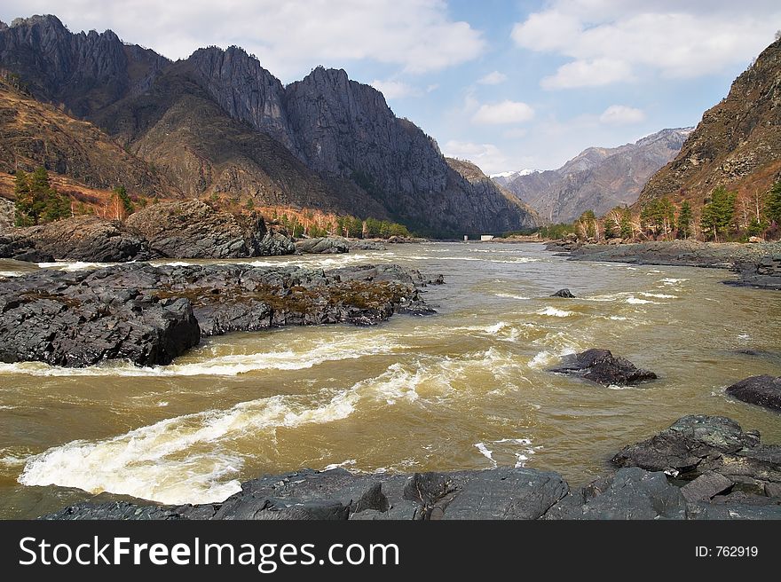 River in the mountains. Russia, Altay.