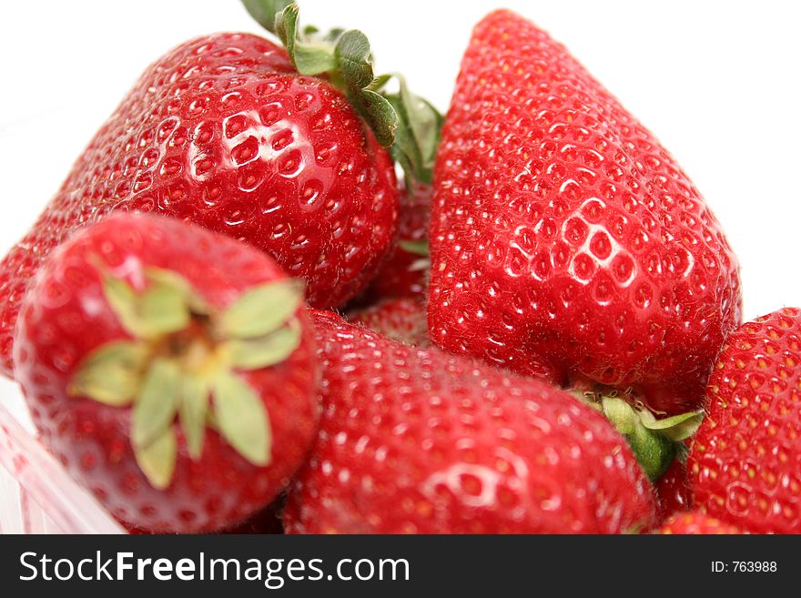 Several strawberries in isolated