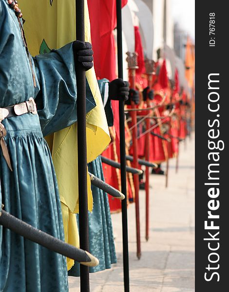 Ancient warriors, Seoul palace guard. Ancient warriors, Seoul palace guard