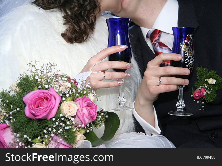 Hand married with wineglass