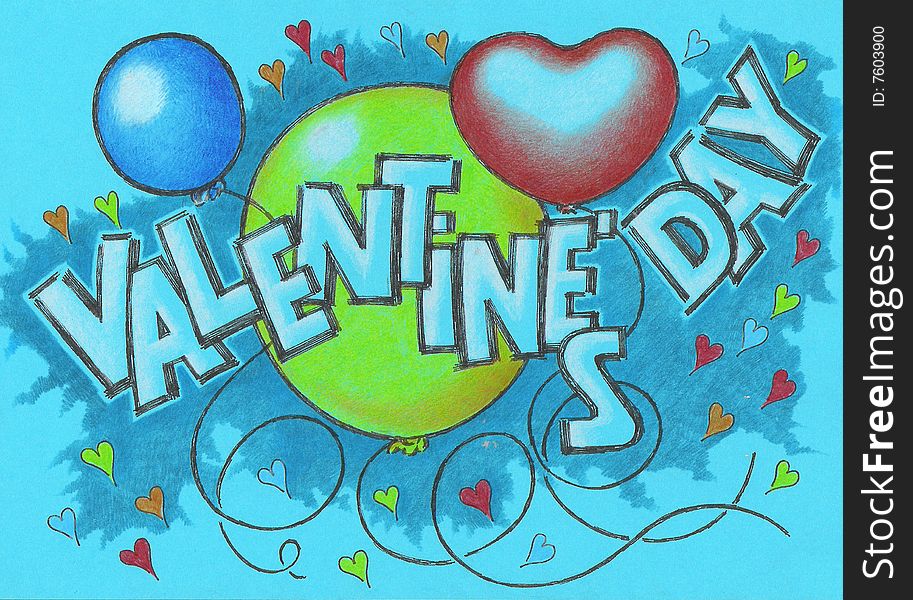 Happy valentines day - cartoon illustration. Happy valentines day - cartoon illustration