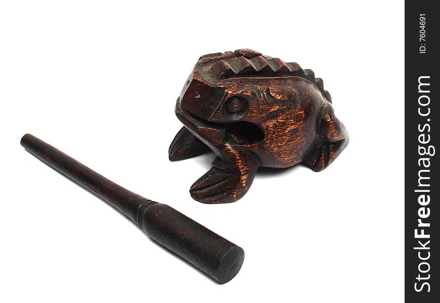 Wooden croaking frog