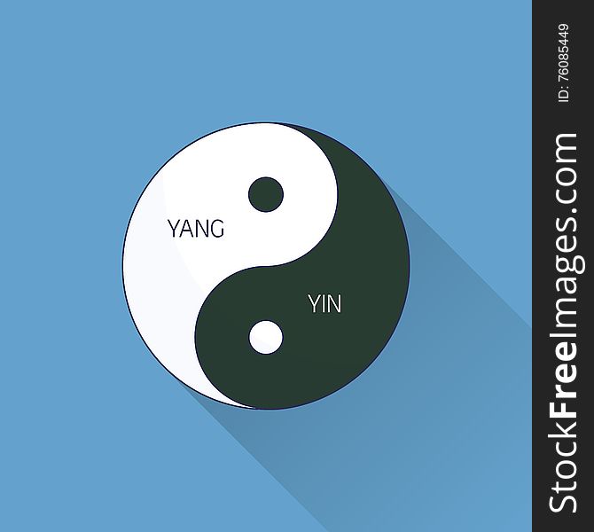 Yin Yang. Line, flat design. Flat icon with long shadow. Concept for beauty salon, massage, cosmetic and spa. Isolated high quality vector graphic. Easy to use business template. Yin Yang. Line, flat design. Flat icon with long shadow. Concept for beauty salon, massage, cosmetic and spa. Isolated high quality vector graphic. Easy to use business template.
