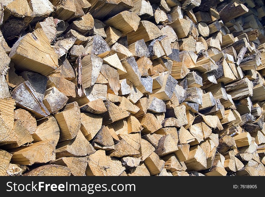 Pile of chopped fire wood. Pile of chopped fire wood