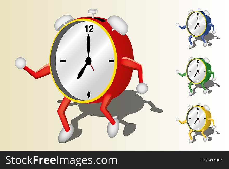 Illustration of a dancing clock. Additional vector illustration in EPS 10 available