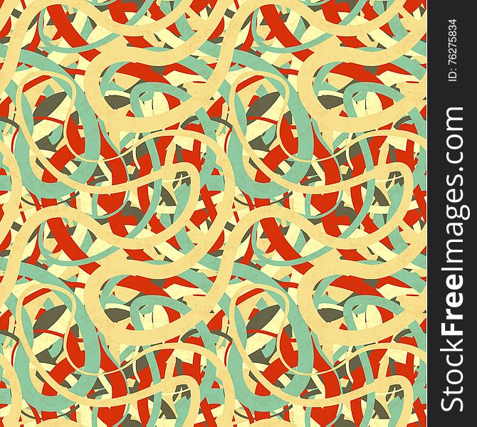 Lines in retro colours, abstract seamless pattern